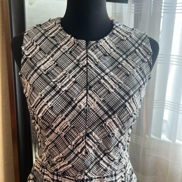 Escada Black and White Checkered Midi Dress size 34 - Picture 5 of 15